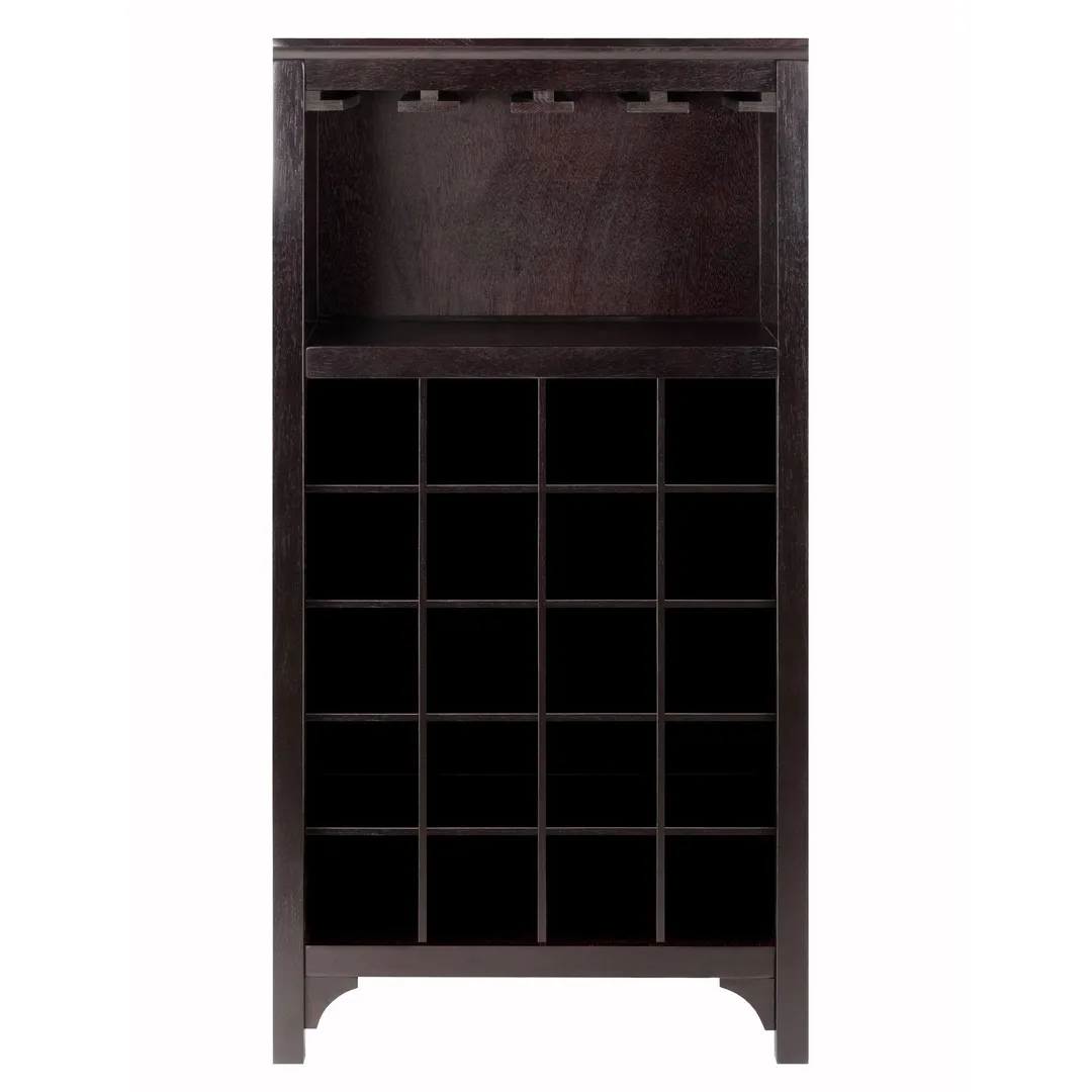 Winsome Wood 20-Bottle Espresso Wood Wine Cabinet, photo 2 of 8