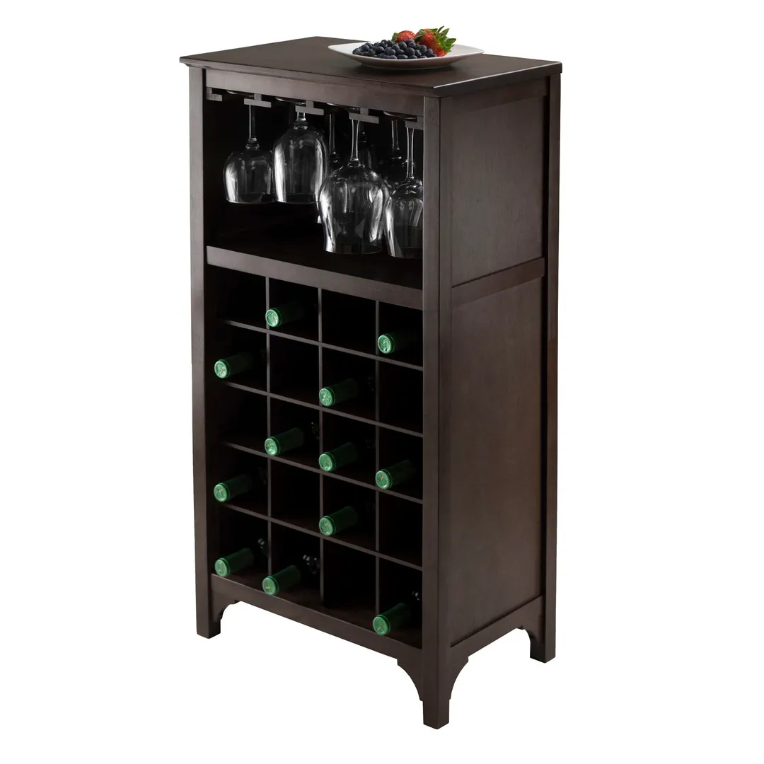 Winsome Wood 20-Bottle Espresso Wood Wine Cabinet, photo 5 of 8