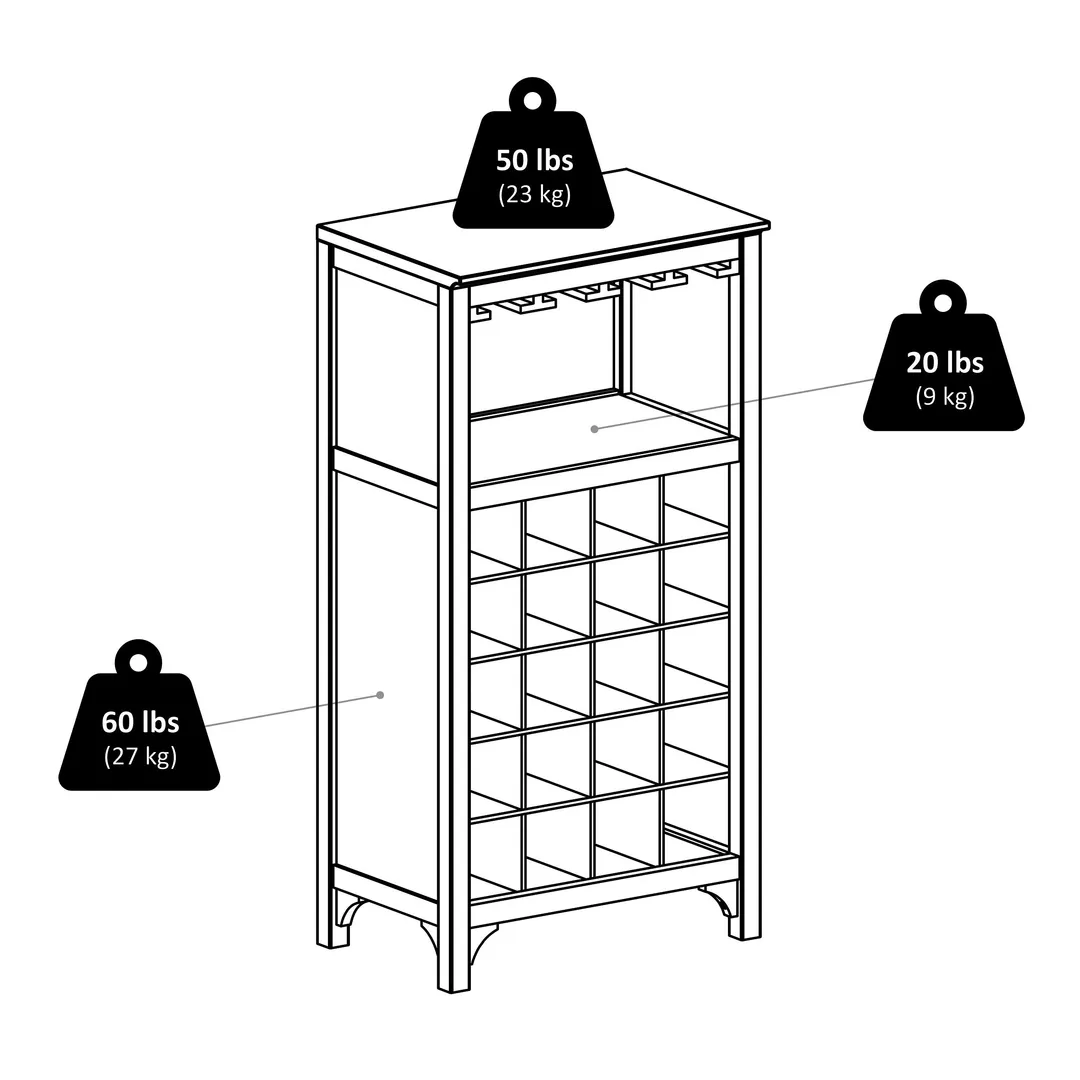 Winsome Wood 20-Bottle Espresso Wood Wine Cabinet, photo 8 of 8
