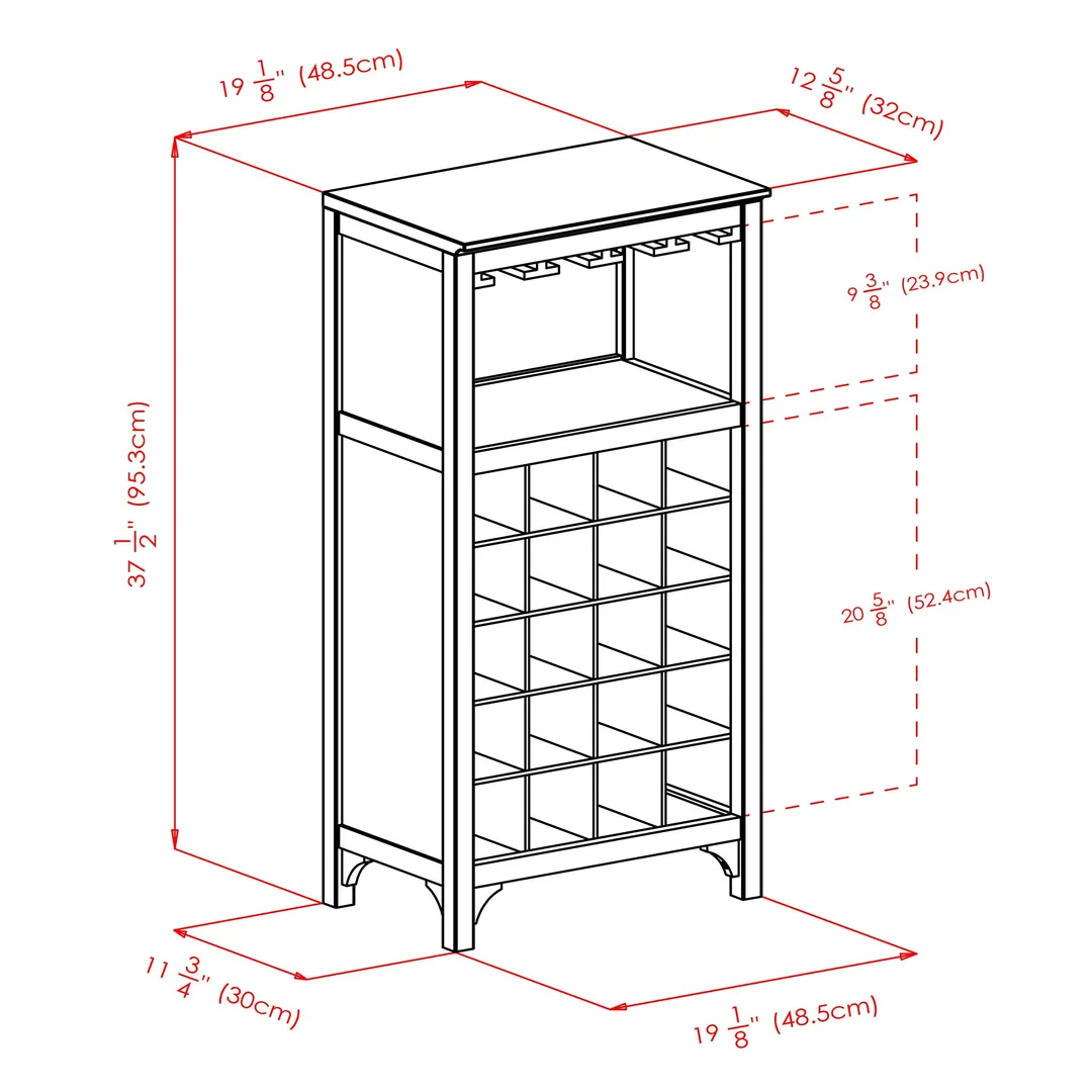 Winsome Wood 20-Bottle Espresso Wood Wine Cabinet, photo 7 of 8