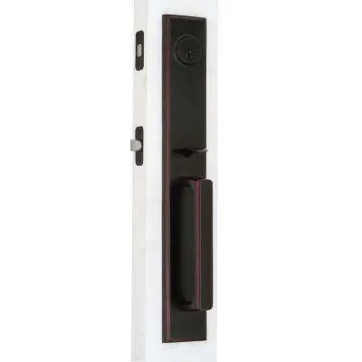 Molten Bronze Single Cylinder Oil-Rubbed Bronze Left-Hand Stonebriar Door Handleset with Carlow Lever