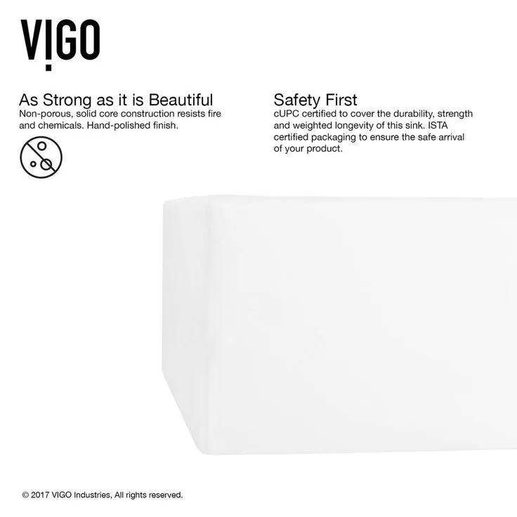 VIGO Dianthus Handmade Matte Stone Square Vessel Bathroom Sink in Matte White, photo 7 of 9