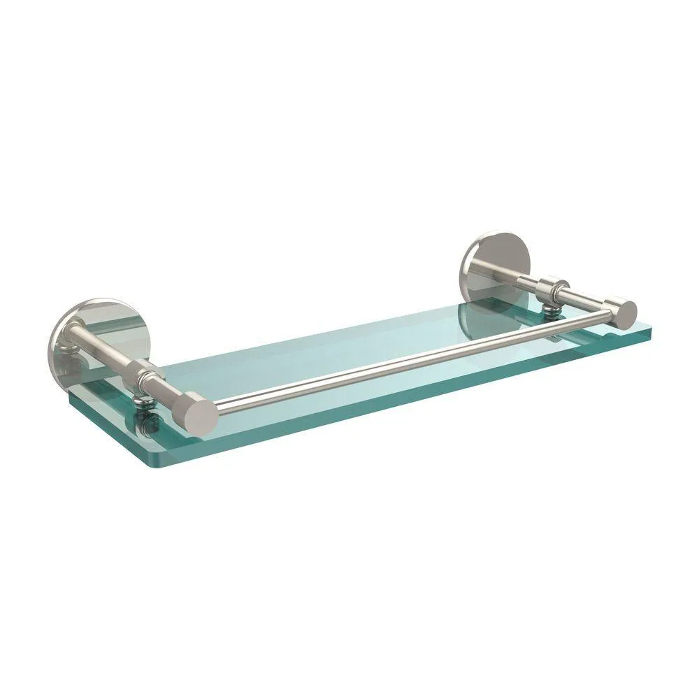 Allied Brass 16 in. L x 3 in. H x 5 in. W Clear Glass Bathroom Shelf with Gallery Rail in Oil Rubbed Bronze, photo 4 of 17