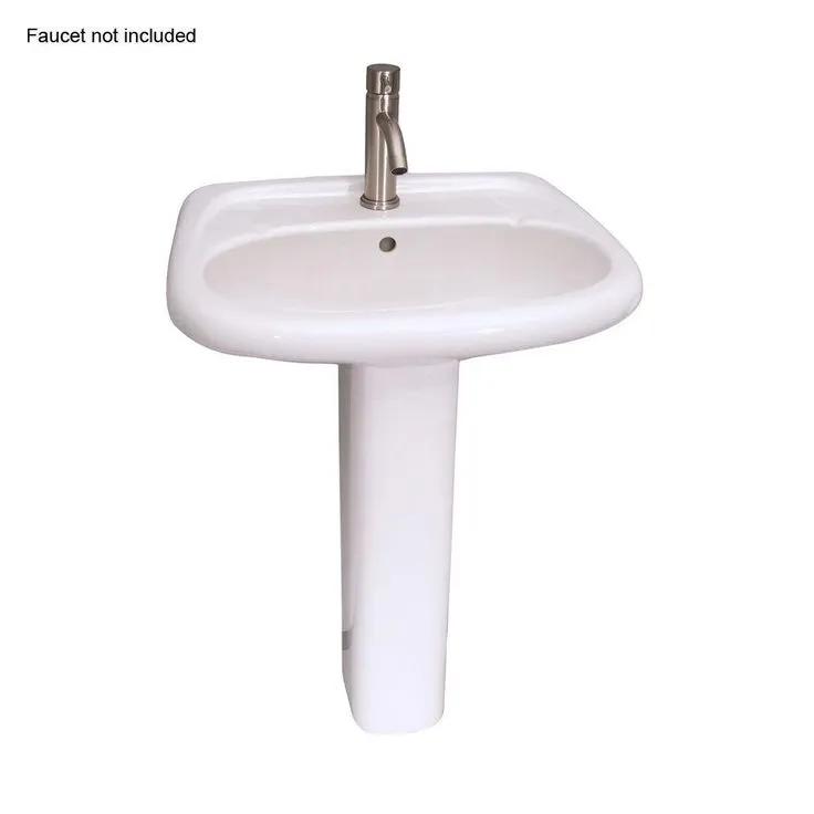 Barclay Products Flora 24 in. Pedestal Combo Bathroom Sink with 1 Faucet Hole in White, photo 4 of 5