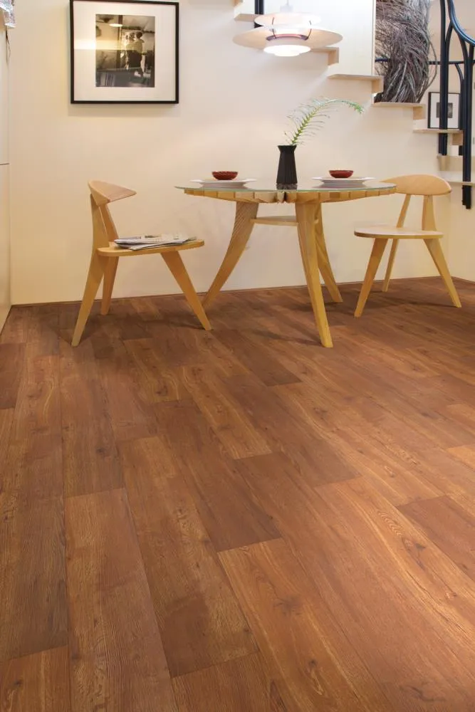 Shaw (Sample) Triad Russet Brown Wood Look 12-mil Waterproof Glue Down Luxury Vinyl Plank, photo 3 of 6