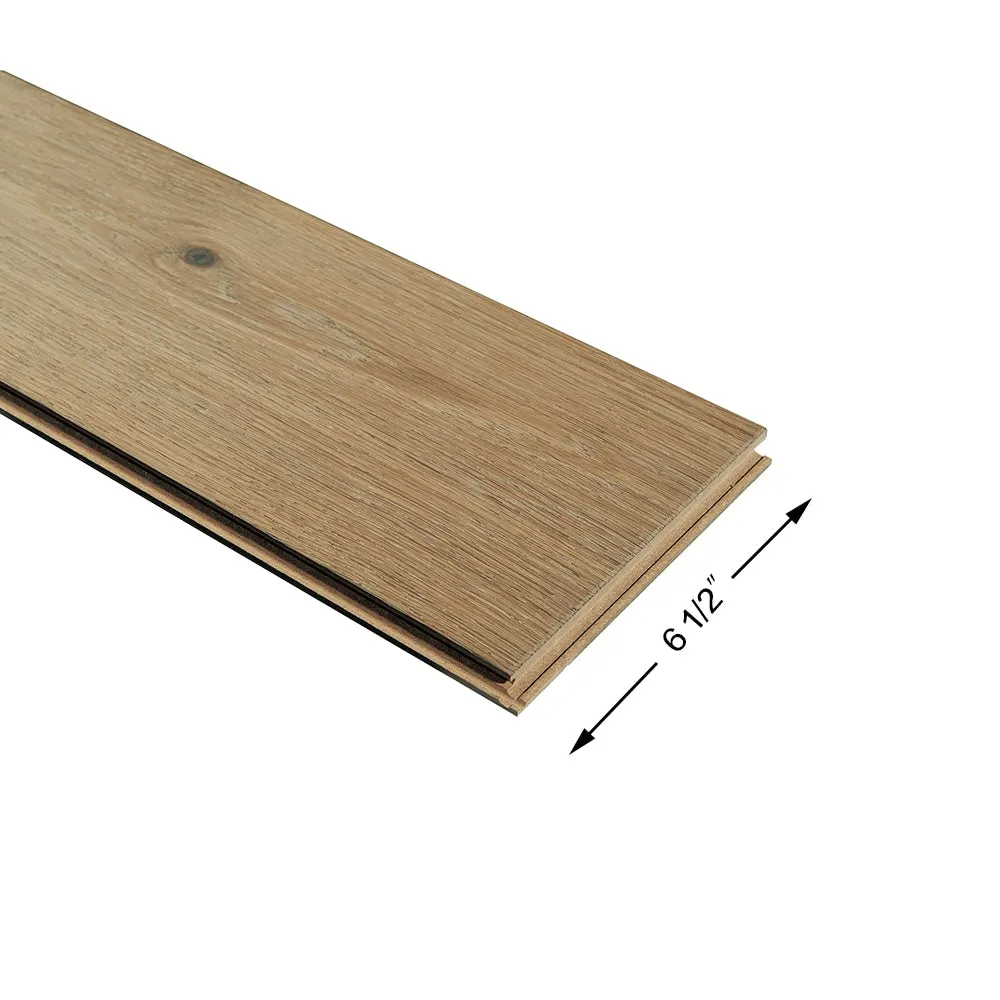 Villa Barcelona Serena French oak 3/8-in T x 6-1/2-in W Water Resistant Wirebrushed Engineered Hardwood Flooring ( 23.64-sq ft / Carton ), photo 4 of 6