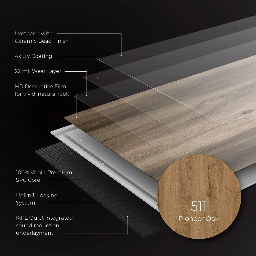 Lucida USA Maxcore Pioneer Oak Brown 28-mil x 7-3/32-in W x 48-in L Waterproof Interlocking Luxury Vinyl Plank Flooring (24.5-sq ft/ Carton), photo 8 of 10