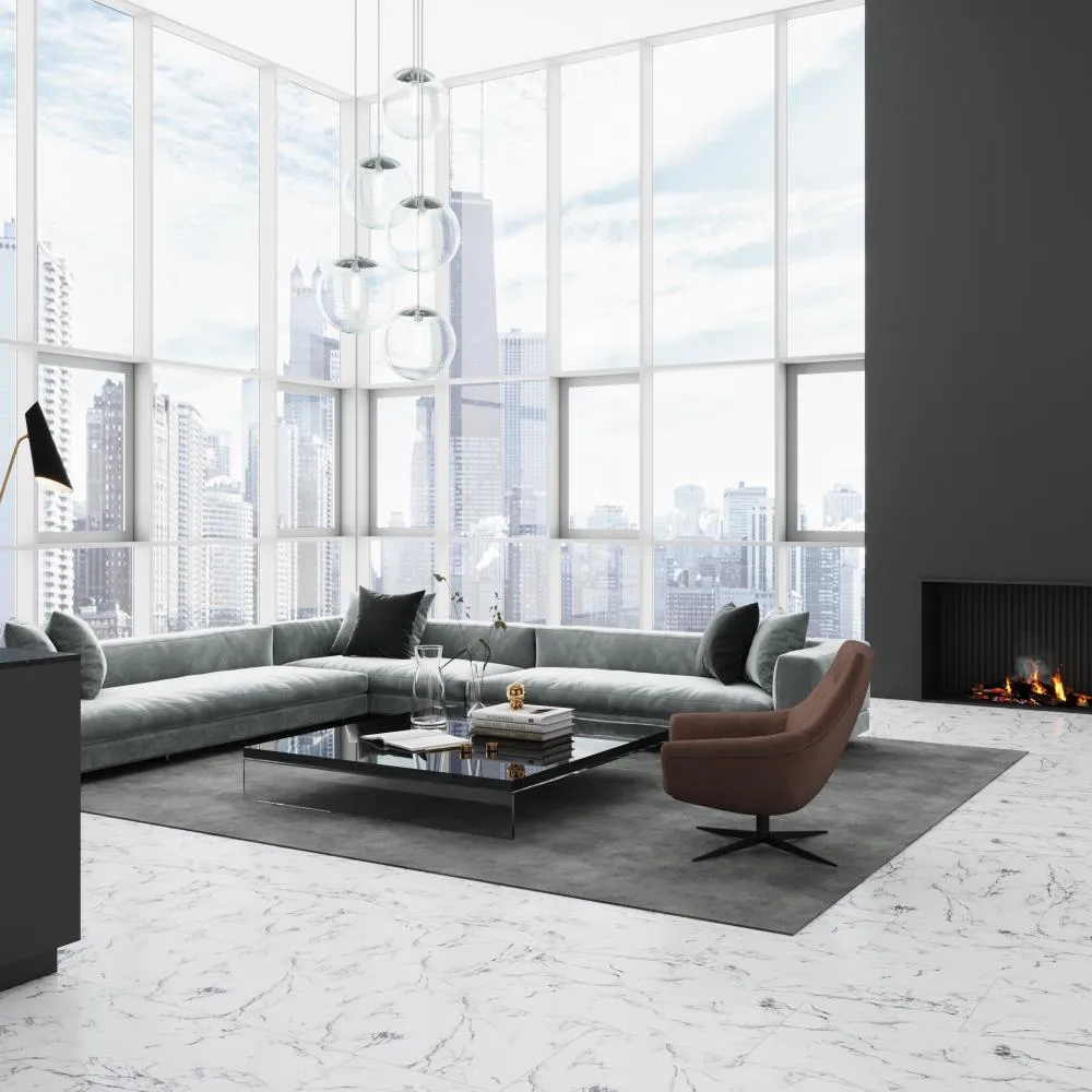 Lucida USA Terracore Calacatta Gray 22-mil x 12-in W x 24-in L Waterproof Interlocking Luxury Vinyl Plank Flooring (16-sq ft/ Carton), photo 14 of 18