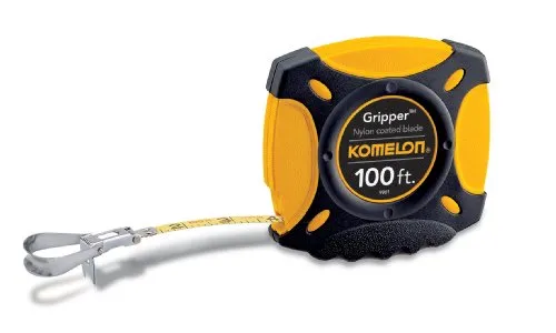Komelon Gripper 100 ft. x 3/8 in. Closed Case Long Steel Tape Measure, Nylon-Coated Blade, photo 2 of 4