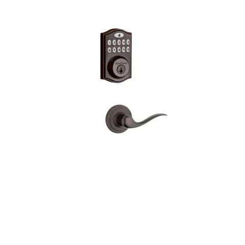 Z-Wave SmartCode Venetian Bronze Single Cylinder Electronic Deadbolt featuring Tustin Hall/Closet Lever