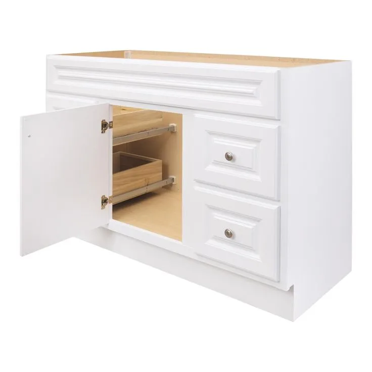 Hampton Bay Hampton 48 in. W x 21 in. D x 33.5 in. H Bathroom Vanity Cabinet Only in White, photo 3 of 17