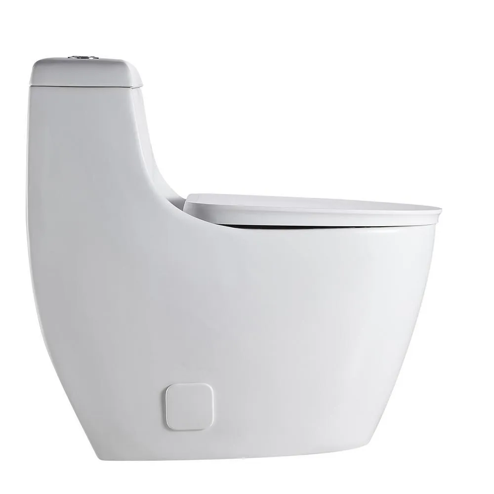 New practical double flush 1 piece 0.8 / 1.28 GPF white double pumping Elongated toilet with chair, photo 4 of 8