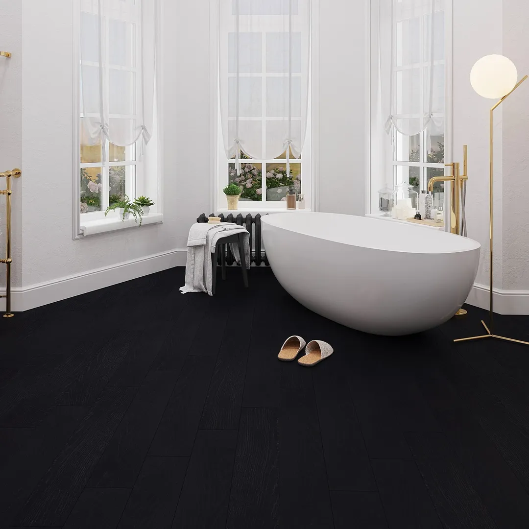 Lucida USA BaseCore Nero Black 12-mil x 6-in W x 36-in L Waterproof Peel and Stick Vinyl Plank Flooring (54-sq ft/ Carton), photo 10 of 19