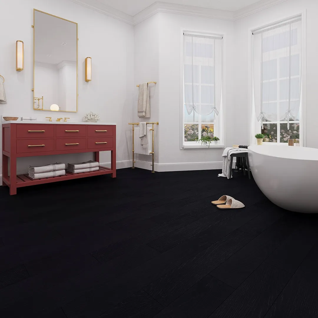 Lucida USA BaseCore Nero Black 12-mil x 6-in W x 36-in L Waterproof Peel and Stick Vinyl Plank Flooring (54-sq ft/ Carton), photo 12 of 19