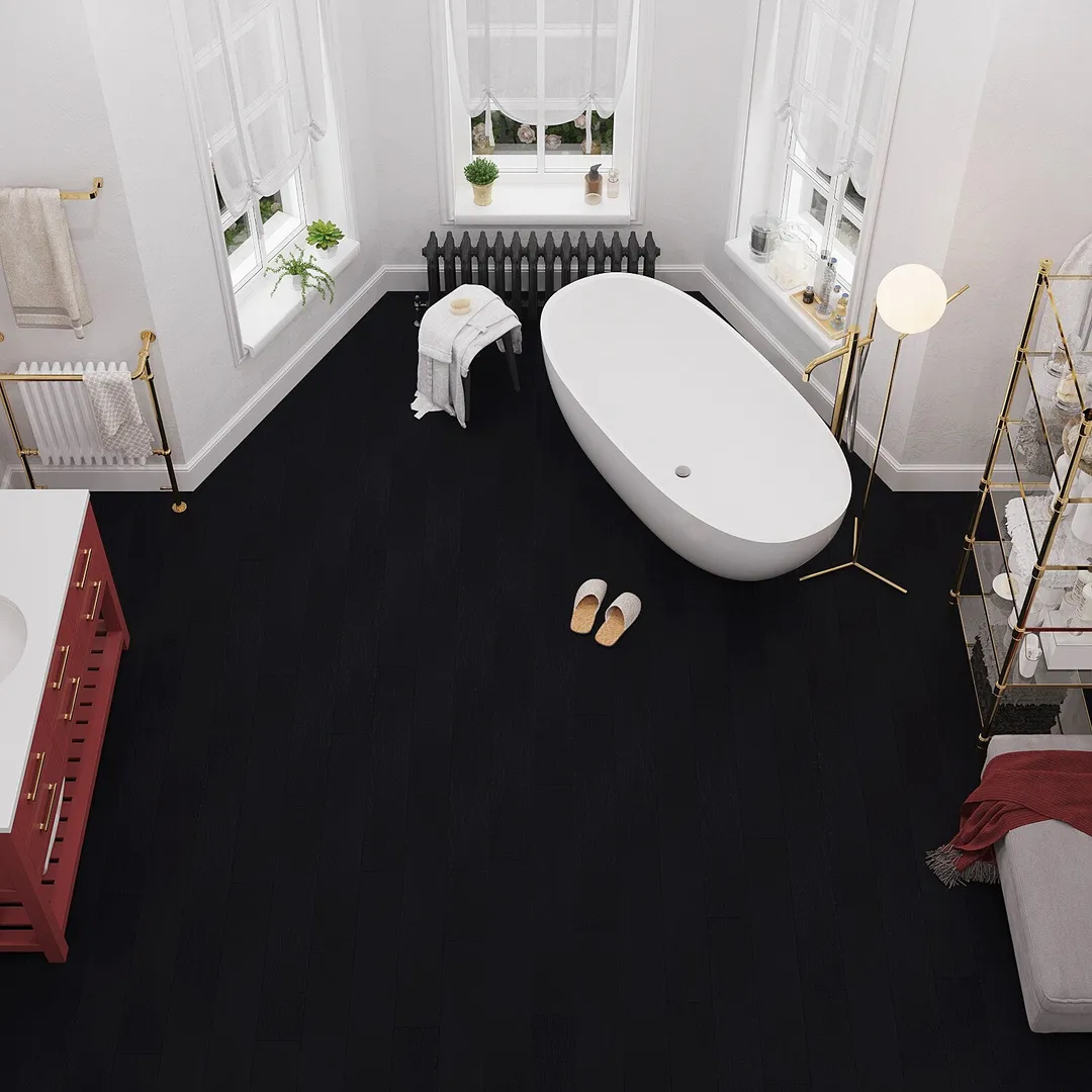 Lucida USA BaseCore Nero Black 12-mil x 6-in W x 36-in L Waterproof Peel and Stick Vinyl Plank Flooring (54-sq ft/ Carton), photo 11 of 19