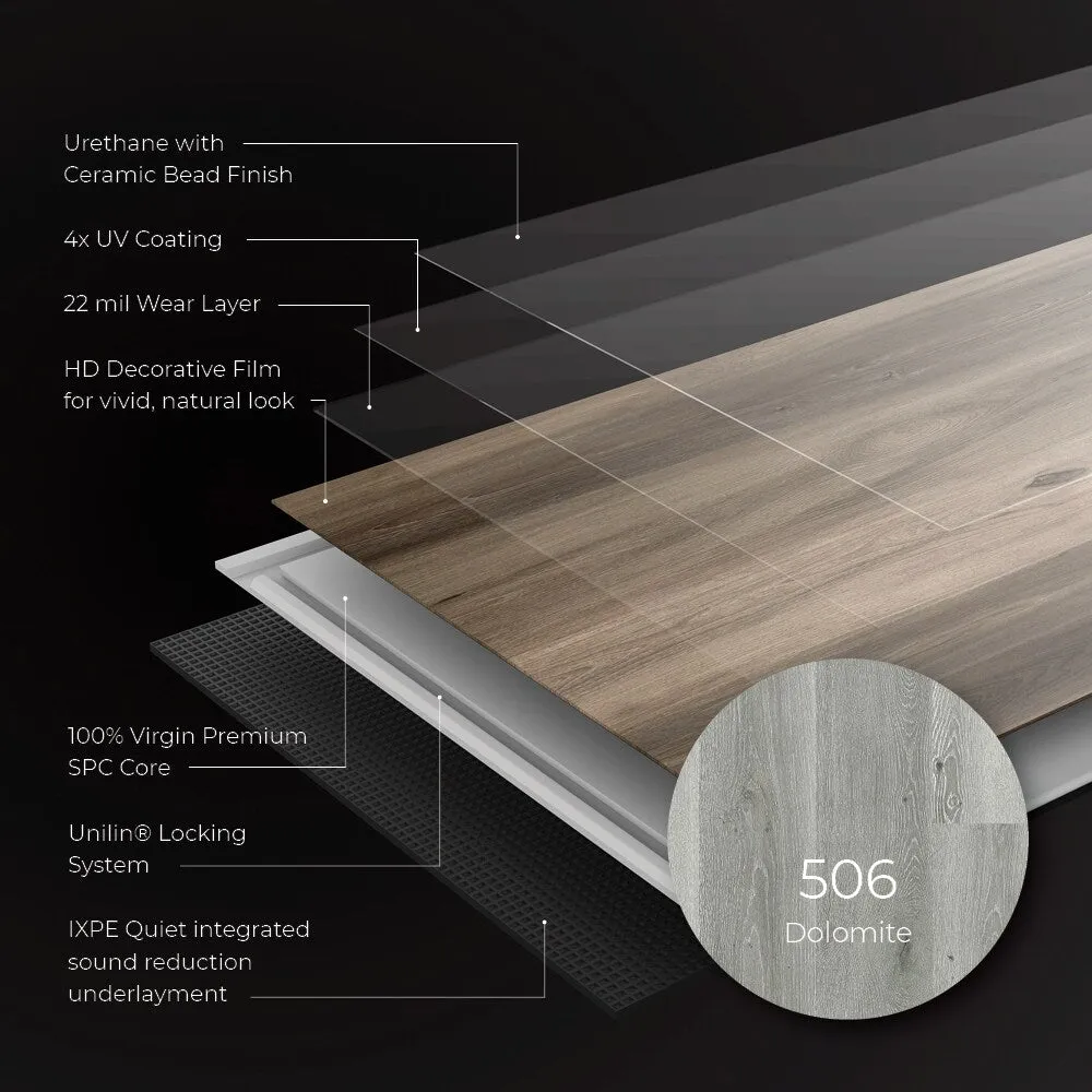 Lucida USA Maxcore Dolomite Gray 28-mil x 7-3/32-in W x 48-in L Waterproof Interlocking Luxury Vinyl Plank Flooring (24.5-sq ft/ Carton), photo 5 of 10
