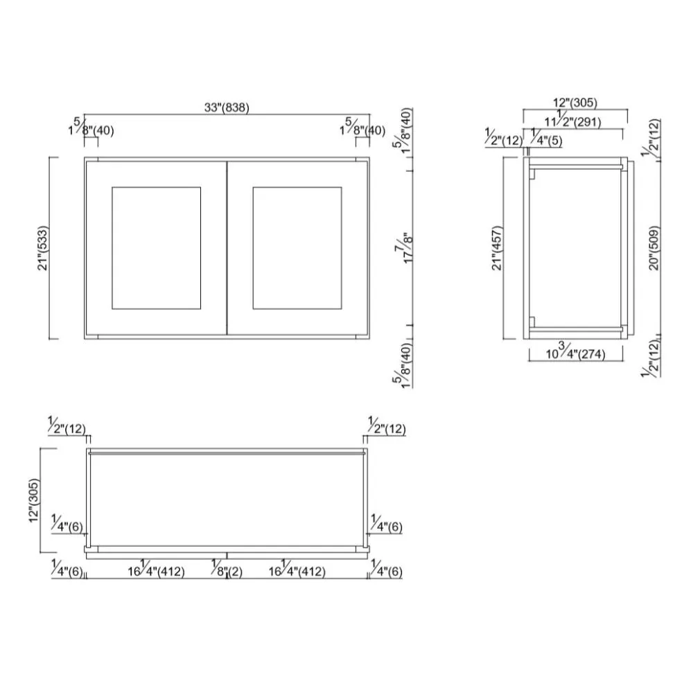 Design House Brookings 33-in W x 21-in H x 12-in D Espresso Maple Wall Ready To Assemble Plywood Cabinet (Recessed Panel Shaker Door Style), photo 3 of 20
