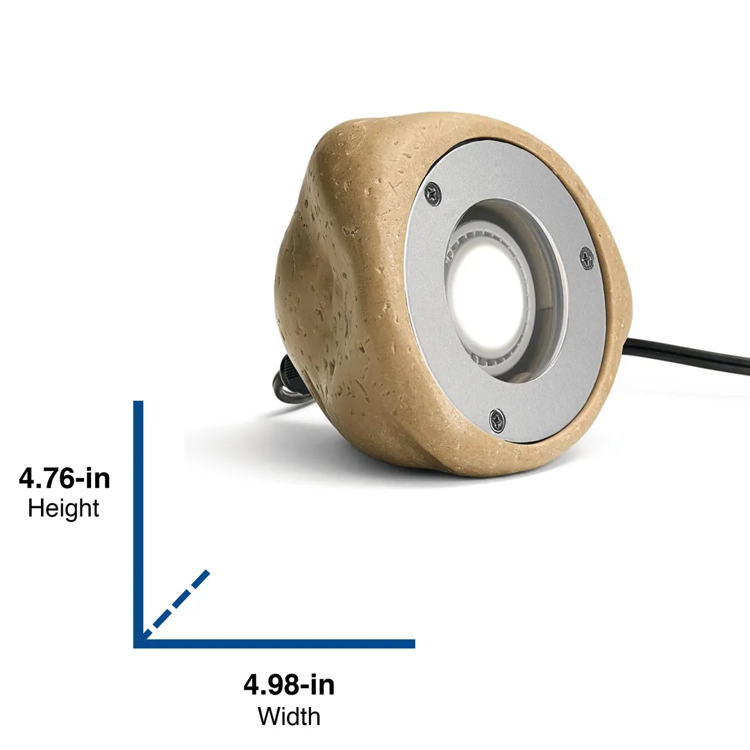 Kichler 200-Lumen 5-Watt Faux Rock Low Voltage Hardwired LED Spot Light, 4.76-in H x 4.98-in W x 6.06-in D, photo 16 of 19