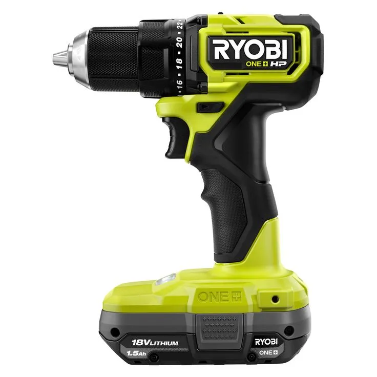 RYOBI ONE+ HP 18V Brushless Cordless Compact 1/2 in. Drill/Driver Kit with (2) 1.5 Ah Batteries, Charger and Bag, photo 8 of 8
