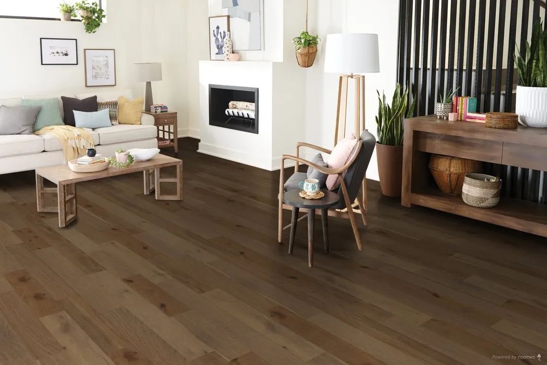Bruce Nature of Wood Plus Honey White Oak 6-1/2-in W x 7/16-in T x Varying Length Wirebrushed Engineered Hardwood Flooring (30.37-sq ft / Carton), photo 2 of 5