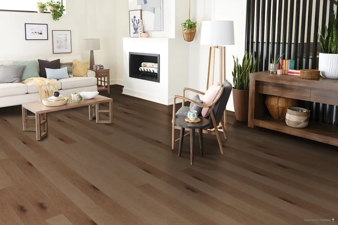 Bruce Nature of Wood Plus Soft Brown White Oak 6-1/2-in W x 7/16-in T x Varying Length Wirebrushed Engineered Hardwood Flooring (30.37-sq ft / Carton), photo 2 of 6