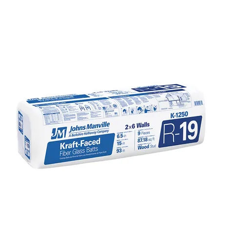 R‑19 Kraft‑Faced Fiberglass Batt Insulation