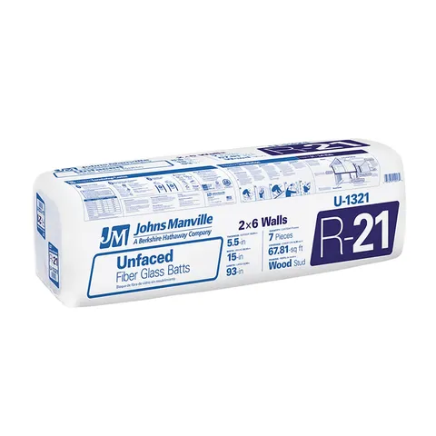 R-21 Unfaced Fiberglass Batt Wall Insulation, 67.81-sq ft Coverage