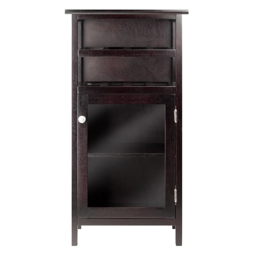 Winsome Wood 8-Bottle Espresso Wood Wine Cabinet, photo 3 of 10