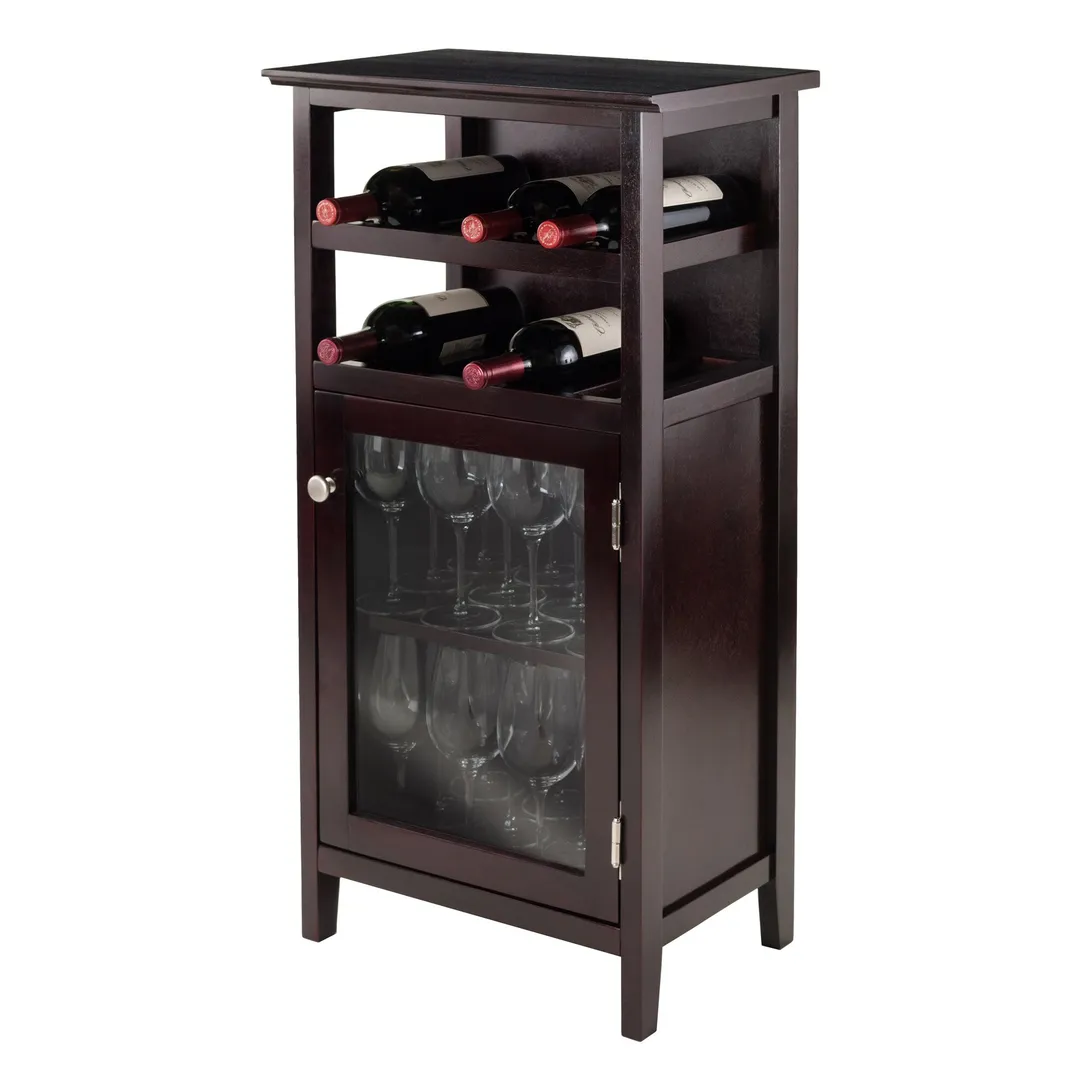 Winsome Wood 8-Bottle Espresso Wood Wine Cabinet, photo 6 of 10