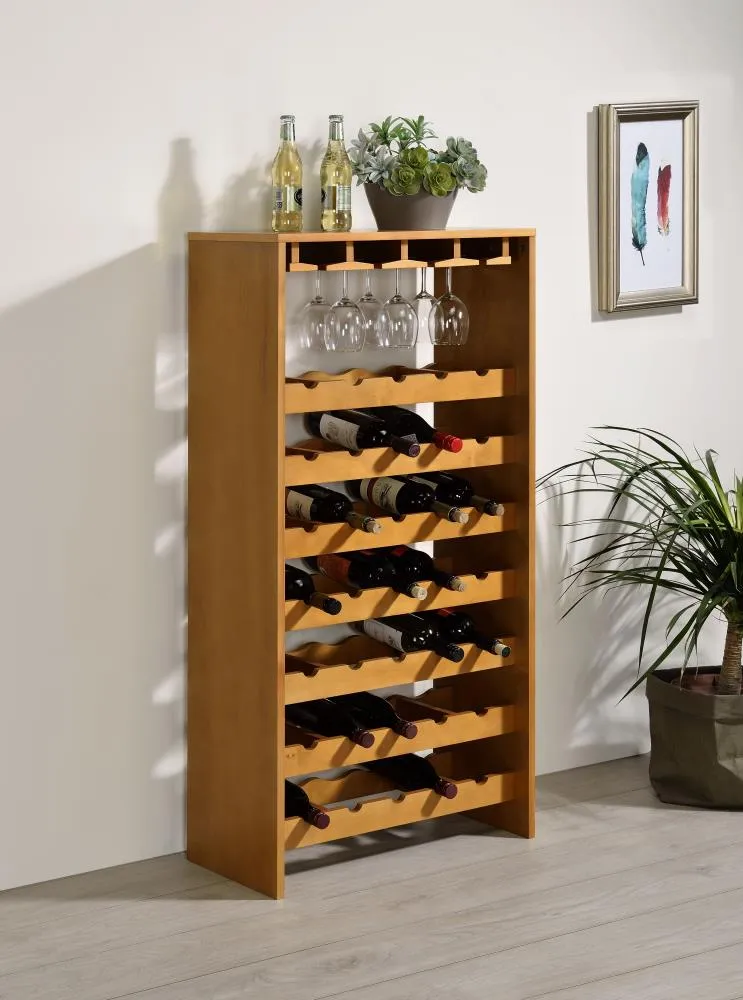 ACME FURNITURE 35-Bottle Oak Wood Wine Cabinet, photo 3 of 3