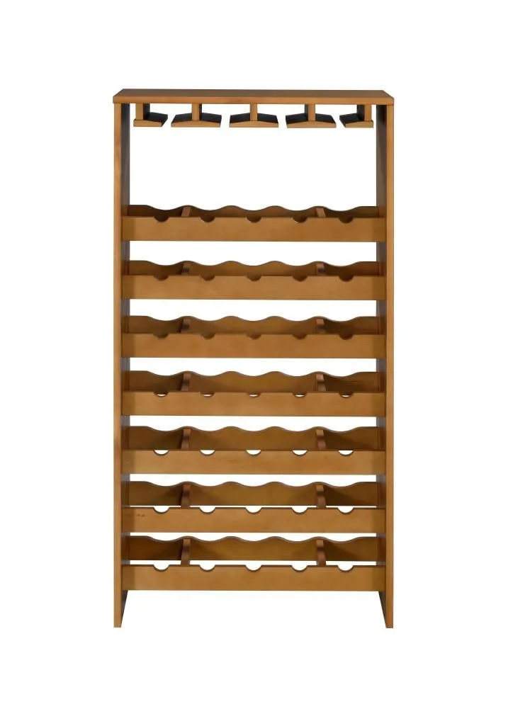 ACME FURNITURE 35-Bottle Oak Wood Wine Cabinet, photo 2 of 3