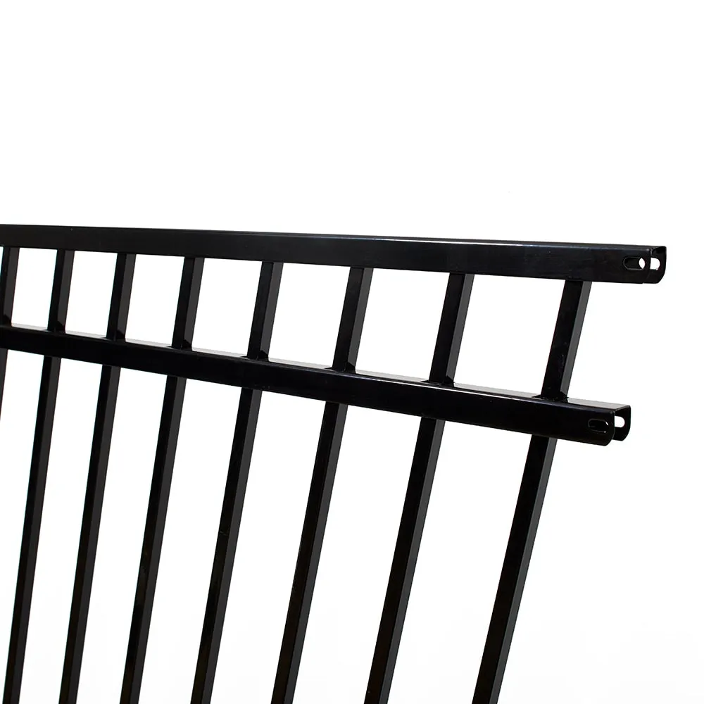 Fortress Building Products Versai 5-ft H x 8-ft W Gloss Black Steel Spaced Picket Flat-top Privacy Fence Panel, photo 4 of 7