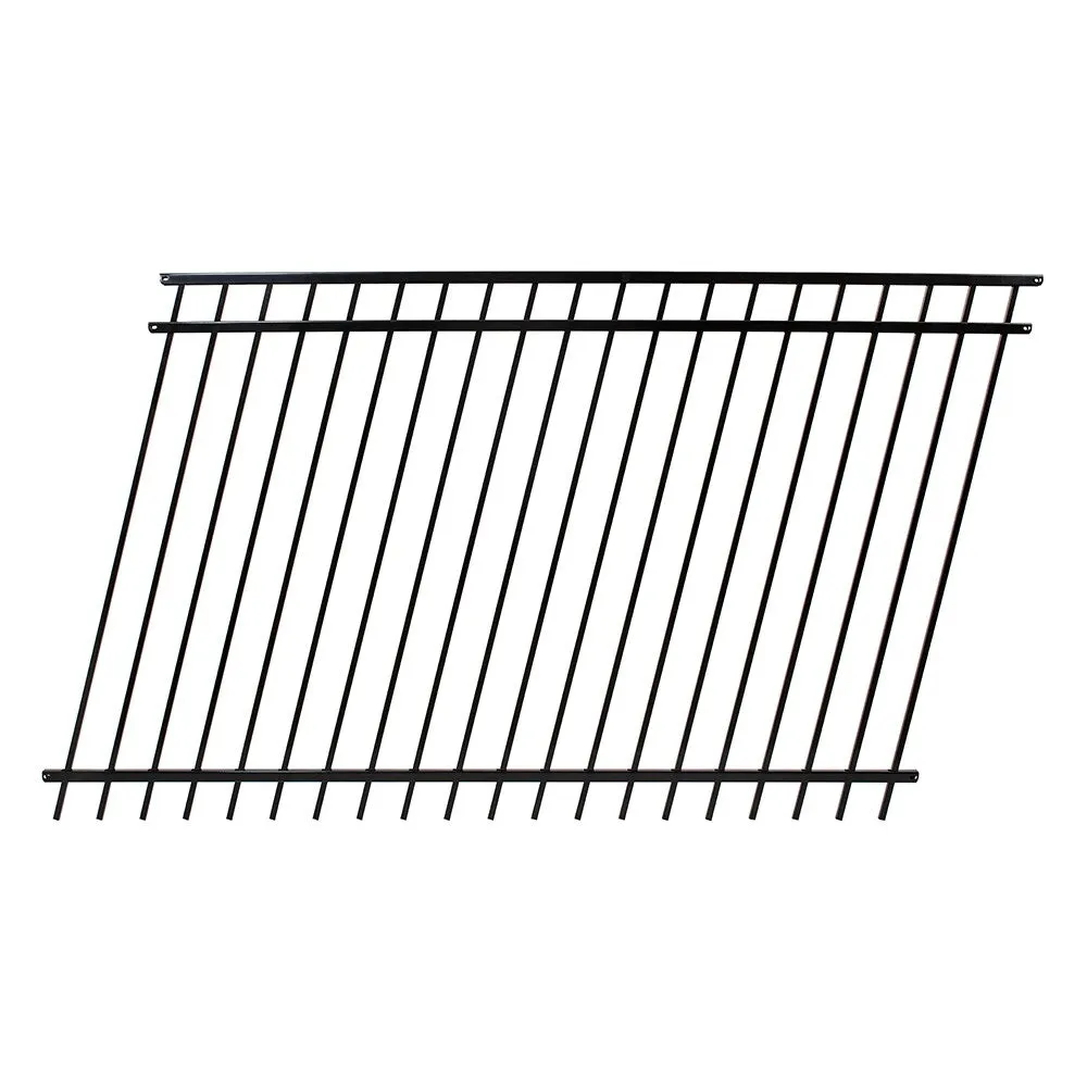 Fortress Building Products Versai 5-ft H x 8-ft W Gloss Black Steel Spaced Picket Flat-top Privacy Fence Panel, photo 3 of 7