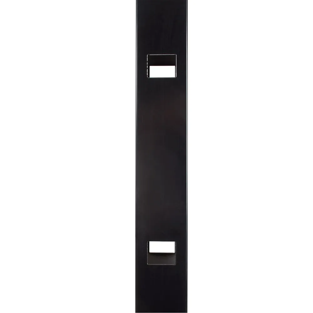 Fortress Building Products Athens 6-ft H x 2-in W Gloss Black Aluminum Spaced Picket Flat-top Privacy Line Fence Post, photo 3 of 6