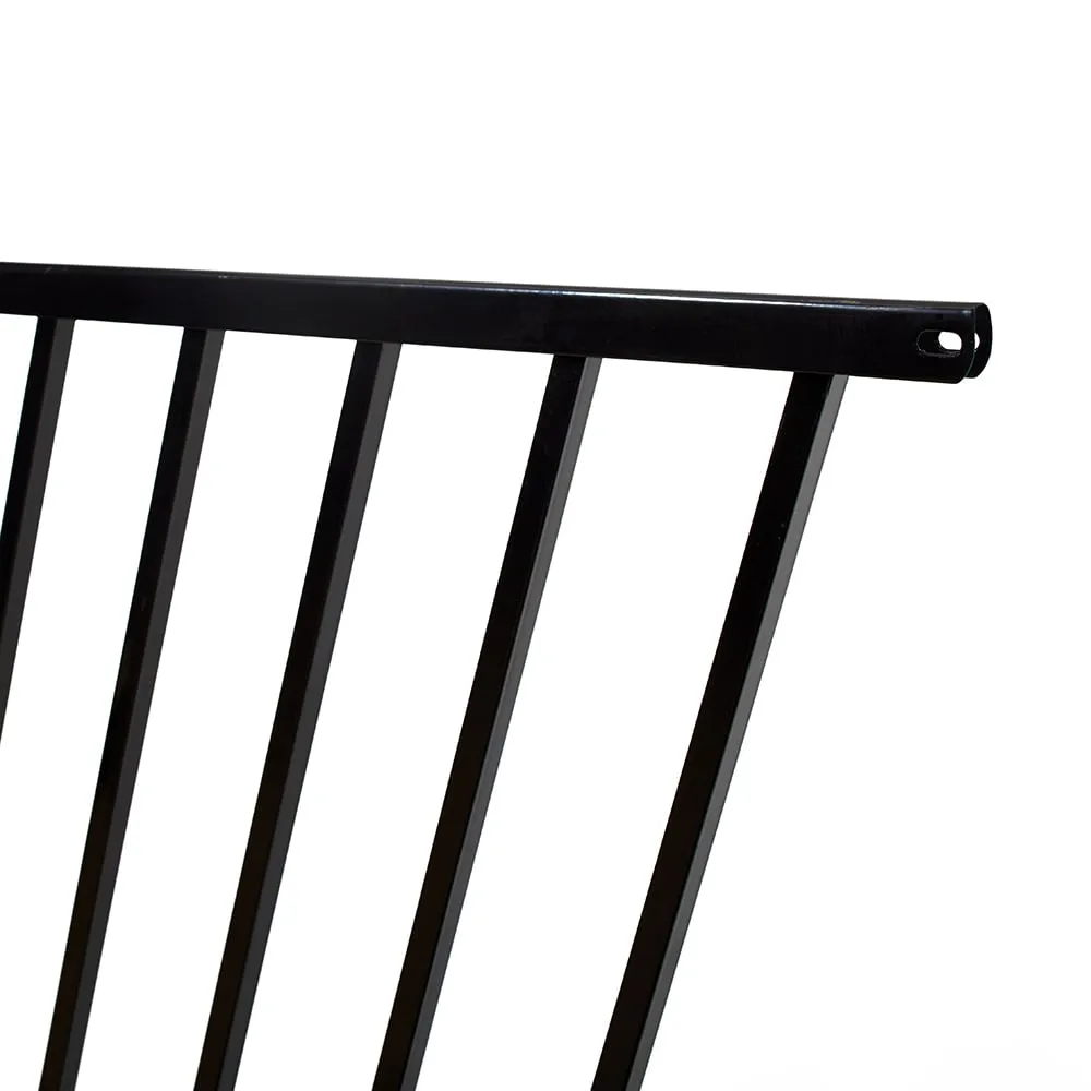 Fortress Building Products Versai 4-ft H x 8-ft W Gloss Black Steel Spaced Picket Flat-top Privacy Fence Panel, photo 3 of 6
