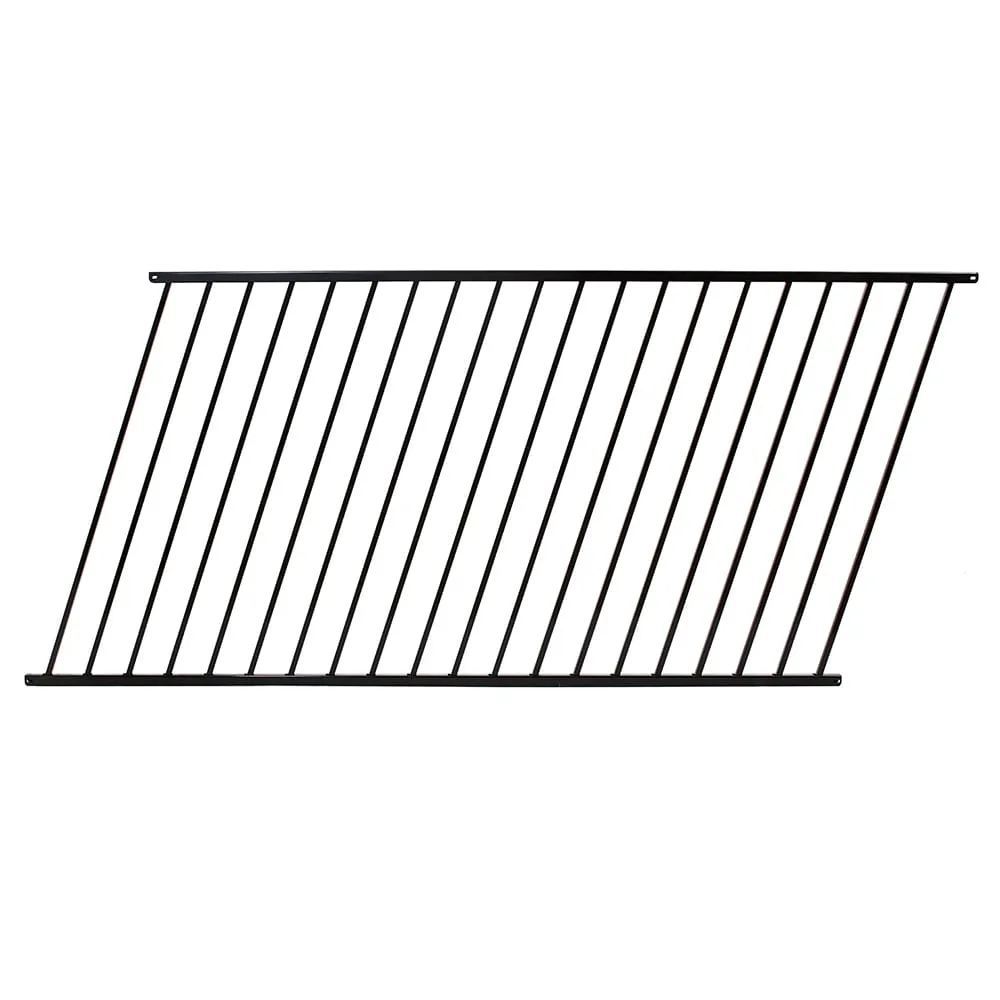 Fortress Building Products Versai 4-ft H x 8-ft W Gloss Black Steel Spaced Picket Flat-top Privacy Fence Panel, photo 2 of 6