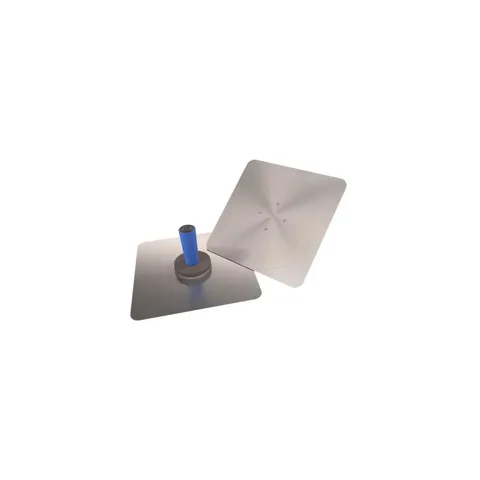 12 × 12 Inch Aluminum Drywall Hawk with Comfort Grip Handle and Rounded Corners