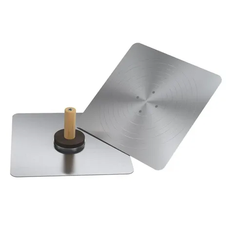 14-Inch Aluminum Drywall Hawk with 5-Inch Wood Handle and Callous Preventer