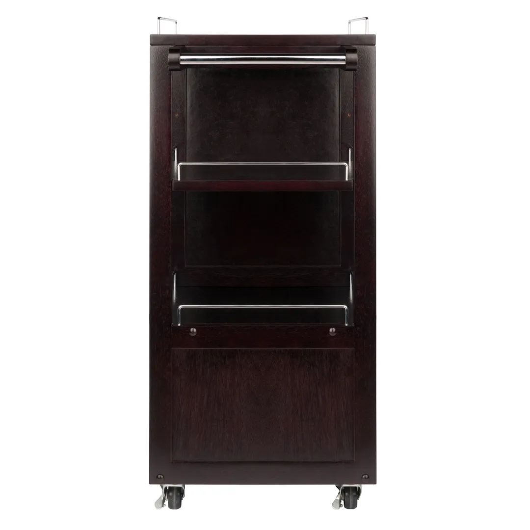 Winsome Wood Brown Composite Base with Composite Wood Top Rolling Kitchen Cart (16.77-in x 34.25-in x 34.37-in), photo 6 of 12