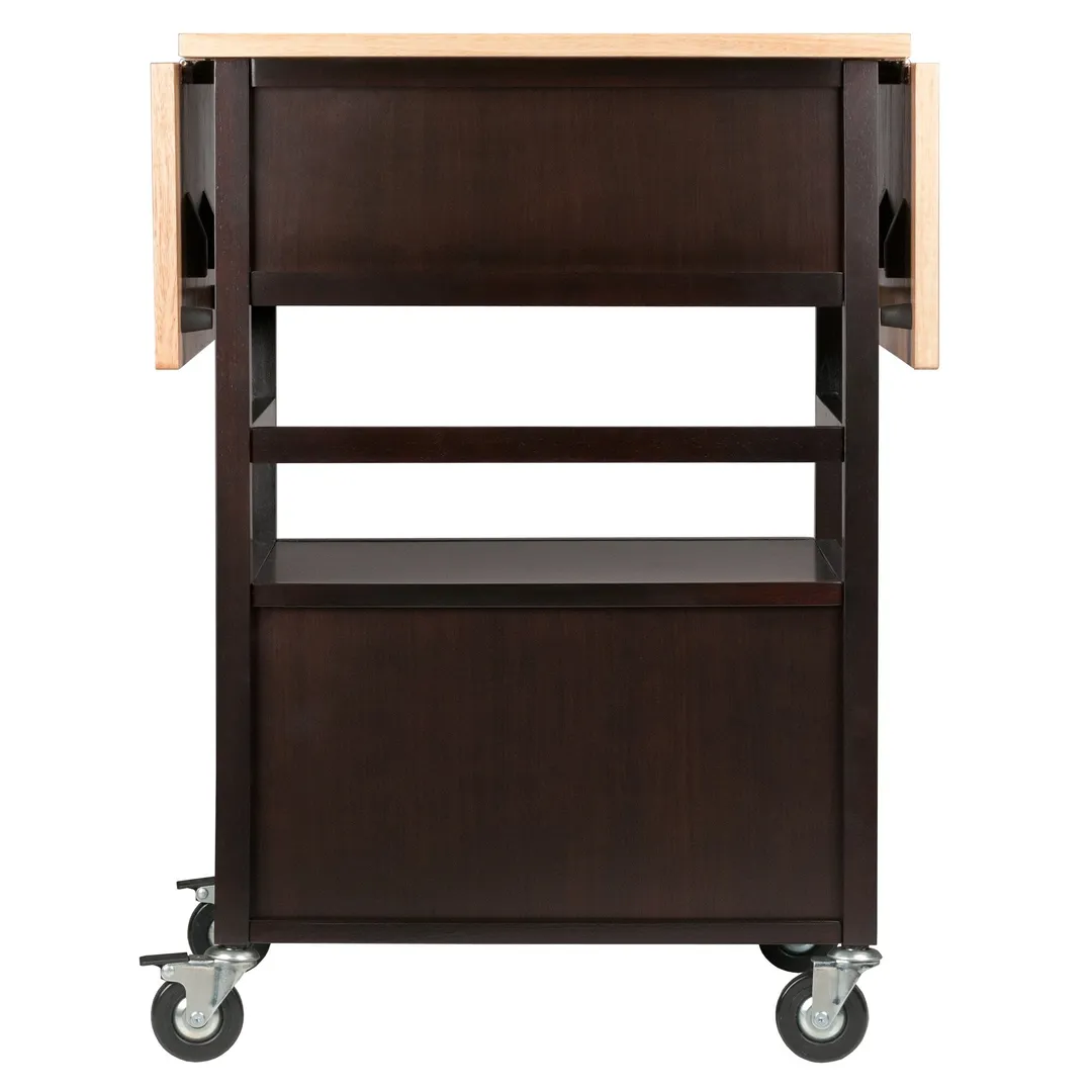 Winsome Wood Wood Base with Wood Top Rolling Kitchen Cart (20.08-in x 43.23-in x 33.54-in), photo 6 of 14