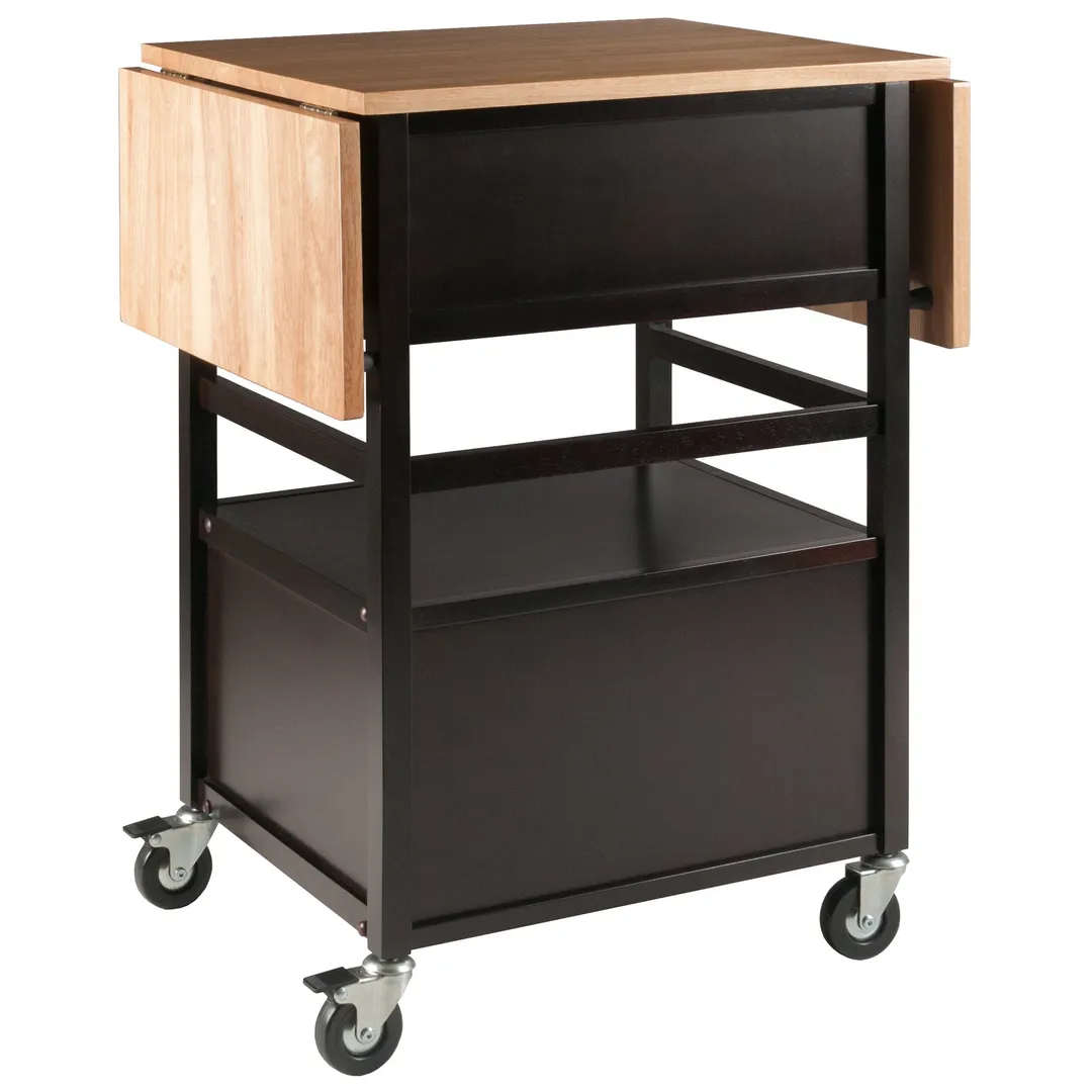 Winsome Wood Wood Base with Wood Top Rolling Kitchen Cart (20.08-in x 43.23-in x 33.54-in), photo 7 of 14