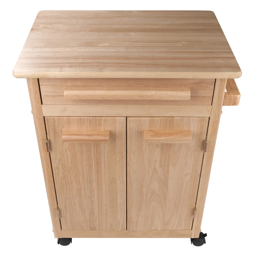 Winsome Wood Brown Composite Base with Composite Wood Top Rolling Kitchen Cart (18.2-in x 26.9-in x 34.5-in), photo 3 of 12