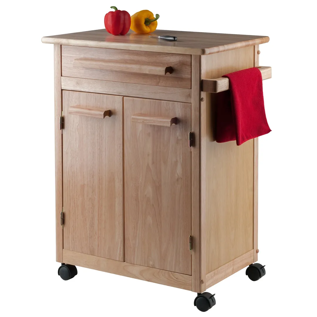 Winsome Wood Brown Composite Base with Composite Wood Top Rolling Kitchen Cart (18.2-in x 26.9-in x 34.5-in), photo 8 of 12