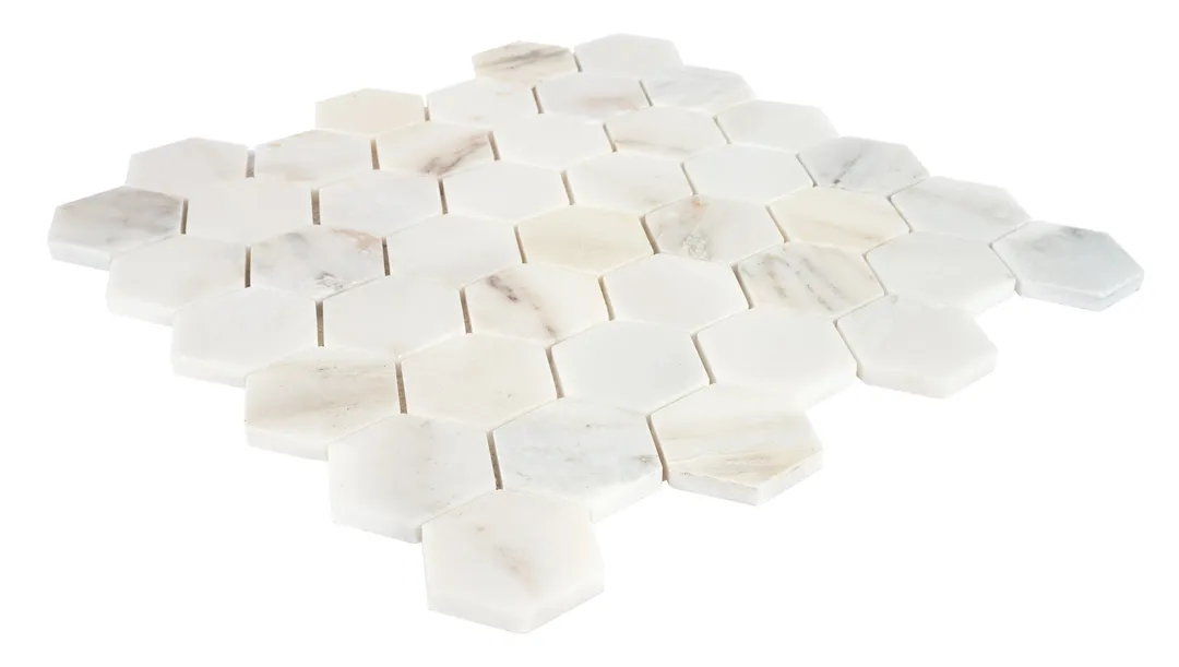 Satori Bianco Perla 12-in x 12-in Polished Natural Stone Look Hexagon Mosaic Floor and Wall Tile (0.96-sq. ft/ Piece), photo 4 of 7