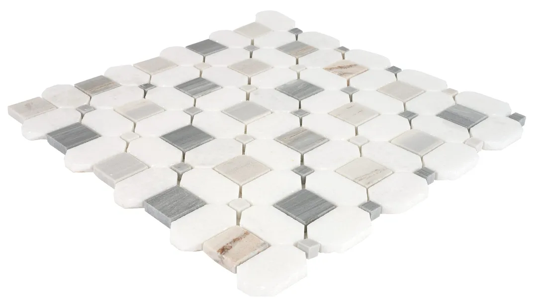 Satori Palissandro Thassos 12-in x 12-in Polished Natural Stone Look Mosaic Floor and Wall Tile (0.95-sq. ft/ Piece), photo 2 of 7