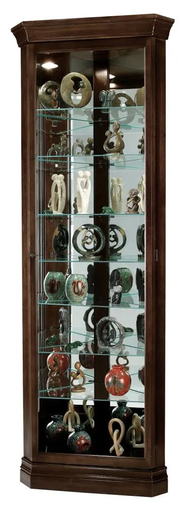 Traditional Espresso Wood Curio Cabinet
