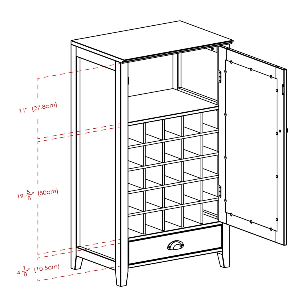 Winsome Wood 25-Bottle Espresso Wood Wine Cabinet, photo 9 of 10