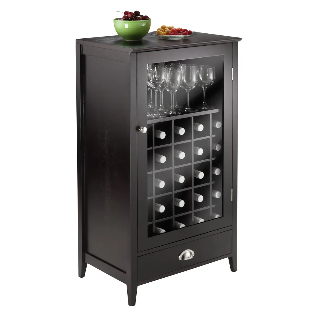 Winsome Wood 25-Bottle Espresso Wood Wine Cabinet, photo 6 of 10