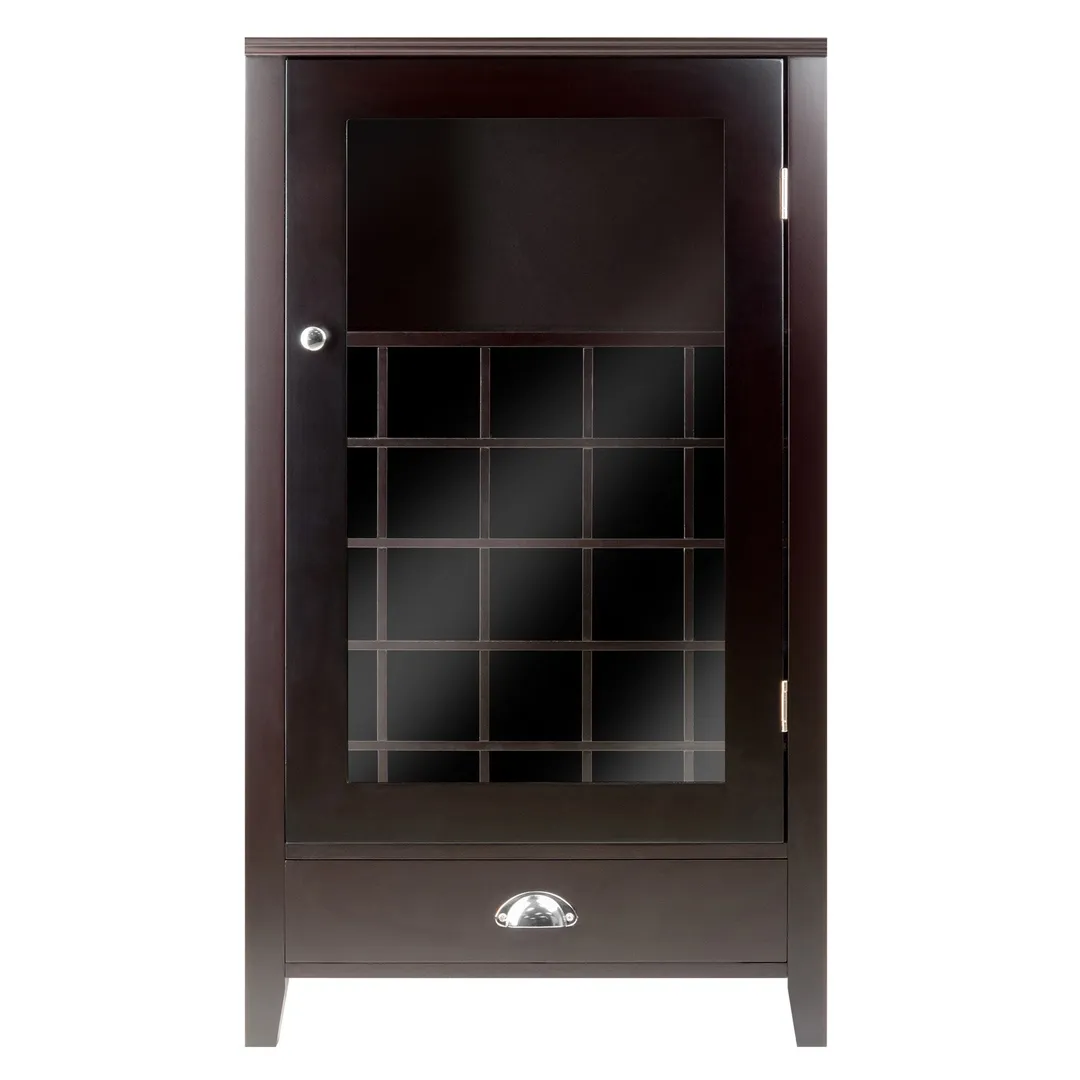 Winsome Wood 25-Bottle Espresso Wood Wine Cabinet, photo 3 of 10