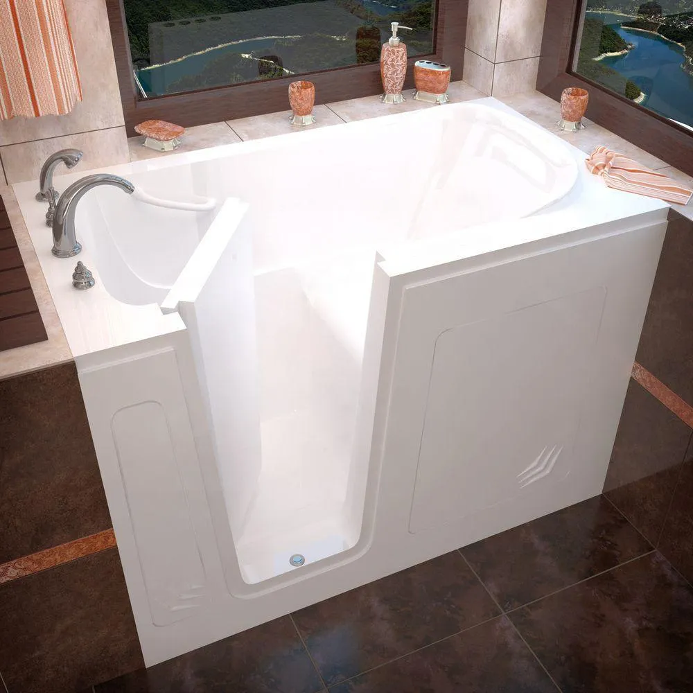 Universal Tubs HD Series 30 in. x 54 in. Left Drain Quick Fill Walk-In Soaking Bathtub in White, photo 2 of 11